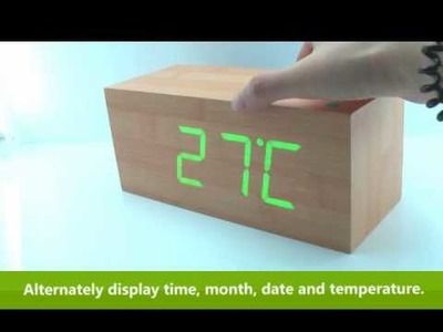 How to Use Wooden LED Digital Alarm Calendar Desk Clock