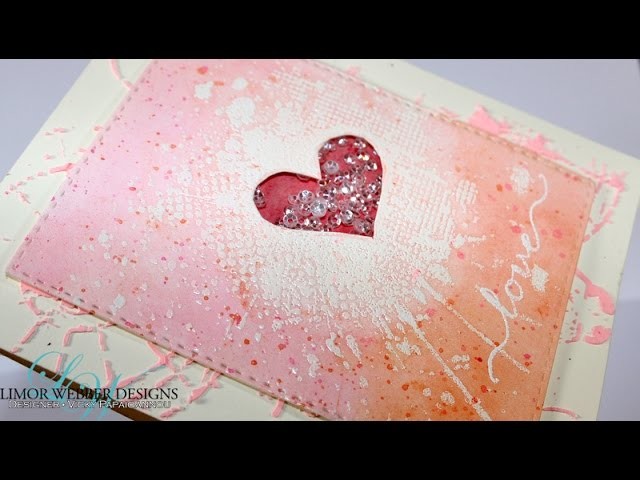 Love card - watercoloring with gelatos