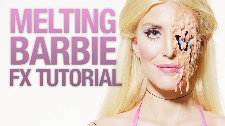 Melting Barbie halloween makeup tutorial