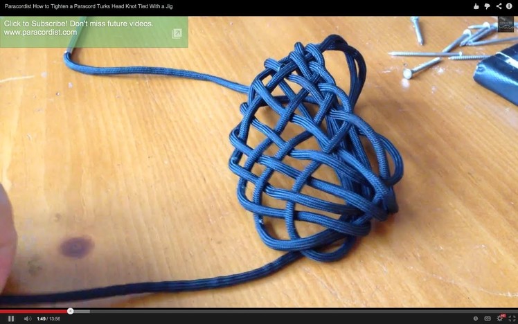 Paracordist How to Tighten a Paracord Turks Head Knot Tied With a Jig