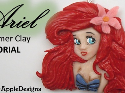 Polymer Clay Disney's Ariel The Little Mermaid Pendant.Charm Tutorial.La Sirenita.La Sirenetta FIMO