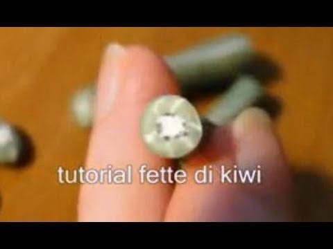 Tutorial 17 • fette di kiwi in fimo e cernit - kiwi Cane polymer clay tranches de kiwi en fimo