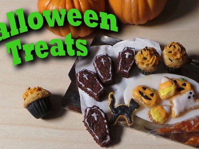 Cute Miniature Halloween Treats - Polymer Clay Tutorial - Cookies, Cupcakes, Brownies