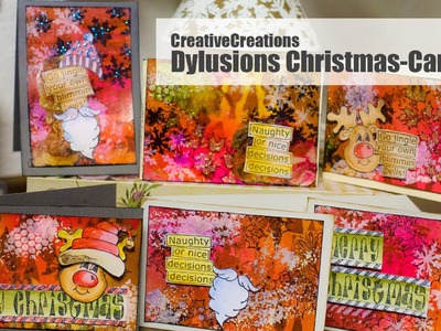 【HowTo】 Christmas Cards with Dylusions Products by Dyan Reaveley