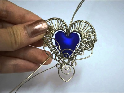 Gothic Heart Wire Wrapped Pendant Time Lapse Process Video Tutorial