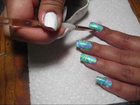 How To:  Clean Up Your Nails (After Water Marbling or Sponging)