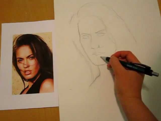 How To Draw People Faces | Drawing Megan Fox's Face