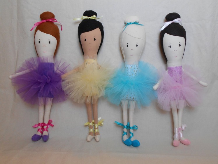 How to Make a Handmade Doll. Cloth Doll - Blue Whimsy Ballerina Part 1.3