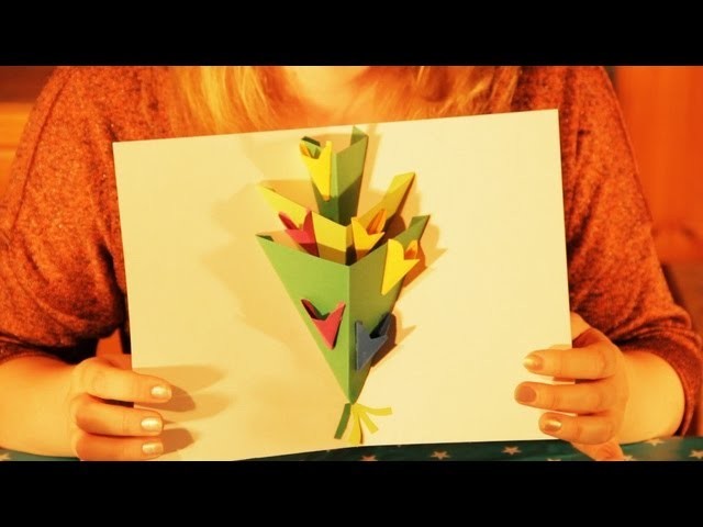 How to Make a Pop-Up Flowers Greeting Card - Happy Birthday, Happy Easter, Mothers Day. 