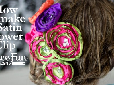 How to make a satin flower hair clip