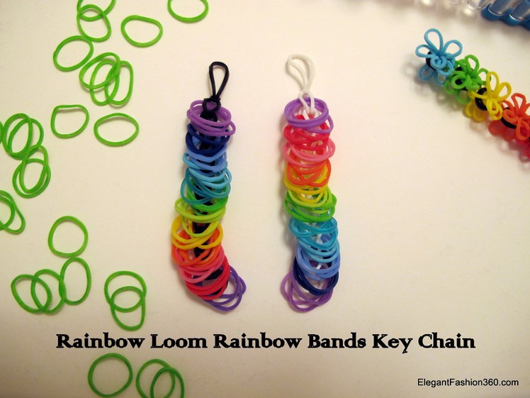 How to make Rainbow Bands Key Chain - Rainbow Loom