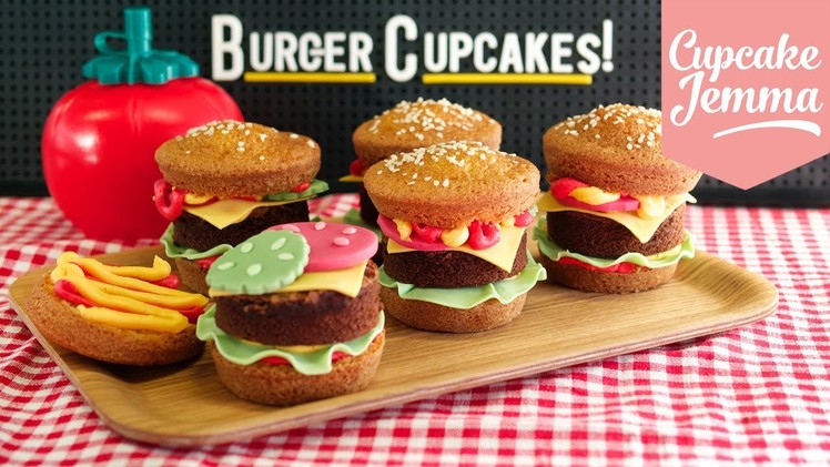 How to make Super-cute Burger Cupcakes! | Cupcake Jemma