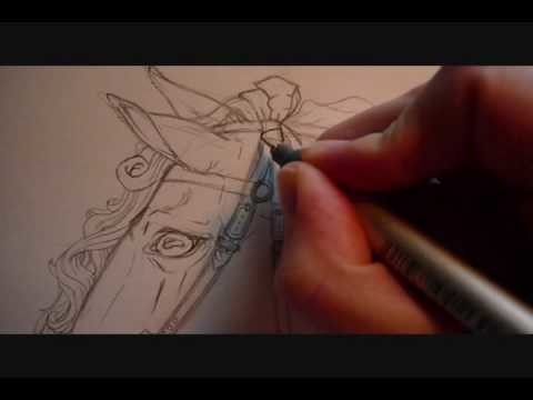 Inking a Horse in Preparation for Markers- Part 1