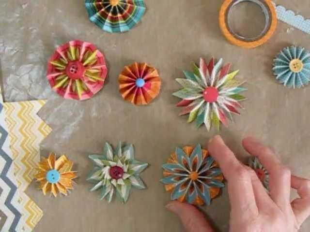 Making Accordion Flowers or Rosettes with Chevron papers