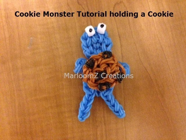 Rainbow Loom Cookie Monster doll or charm - Original Design