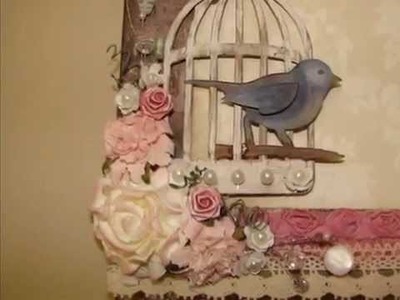 Shabby Chic Flowers, Bird Cage Canvas