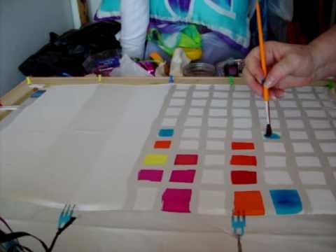Silk Painting: Creating a Silk Dye Color Chart with Teena Hughes http:.how-to-paint-on-silk.com