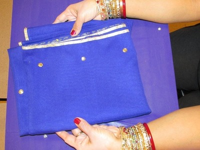 CREATE YOUR VERY OWN DESIGNER DUPATTA. SCARF WITH TRIM (LACE) AND SEQUINS