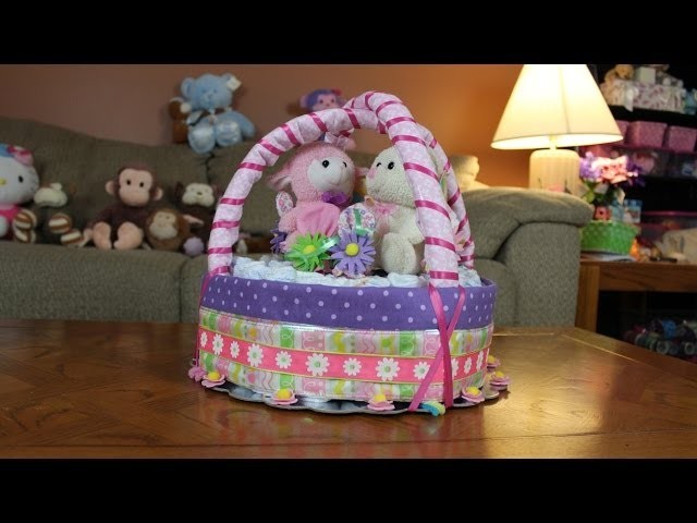 Diaper Cake Easter Basket (How To Make)