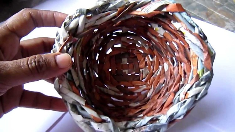 Handmade Rolled Paper Basket