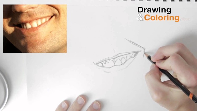 How to Draw A Smiling Mouth & Teeth Step by Step