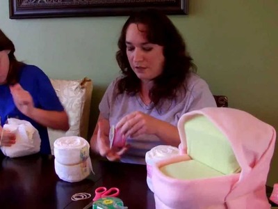 How to make a Diaper Cake - Medium Bassinet with wheels for baby shower