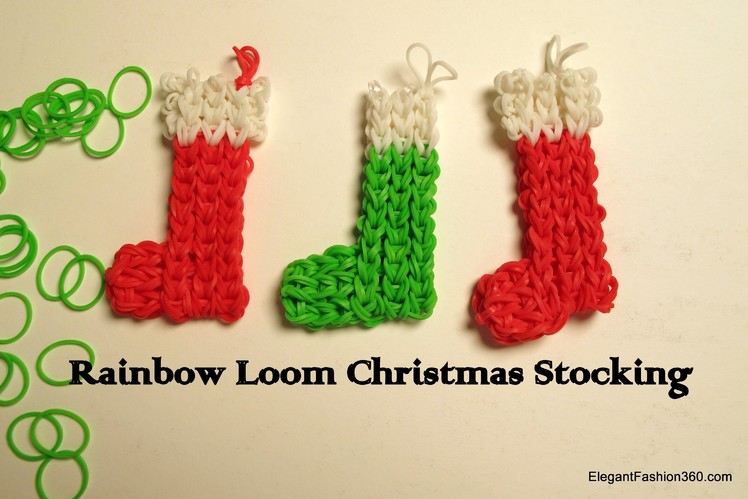 How to make Christmas Stocking ornament on Rainbow Loom