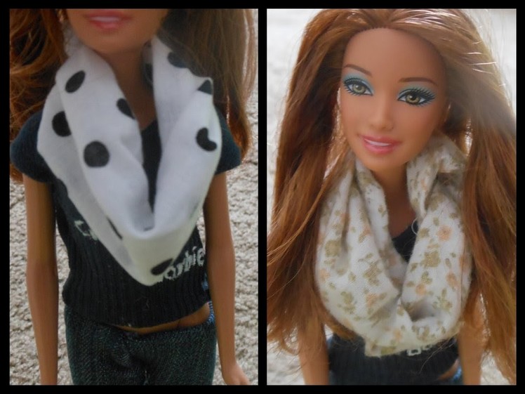 How to make doll scarf, infinity scarf, clothes [ create123barbie