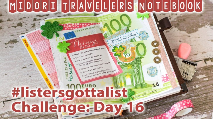 Midori Travelers Notebook - Day 16 - Listers gotta List Challenge