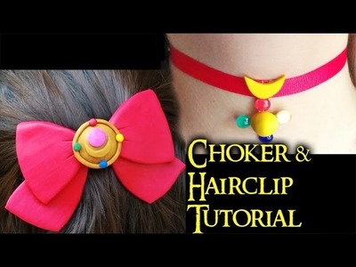 Sailor Moon Hairclip & Choker Polymer Clay Tutorial. Arcilla Polimérica