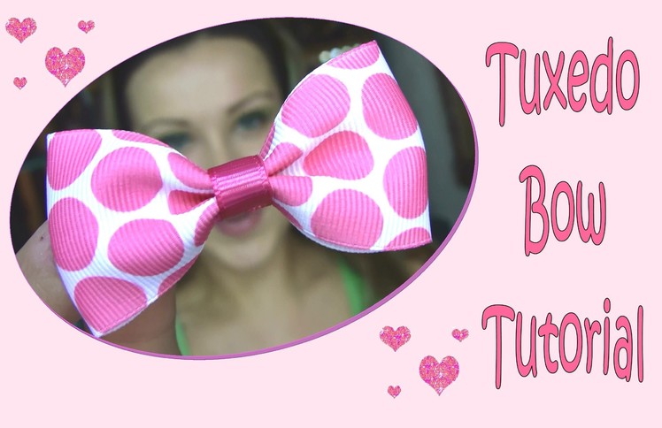 ✄ Tuxedo Bow Tutorial for Beginners & How to Line an Alligator Clip w Ribbon ✄