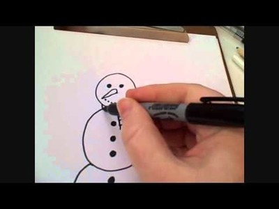 How To Draw Cartoon Snowman For Christmas