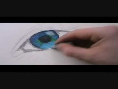 How to draw eye using oil pastels