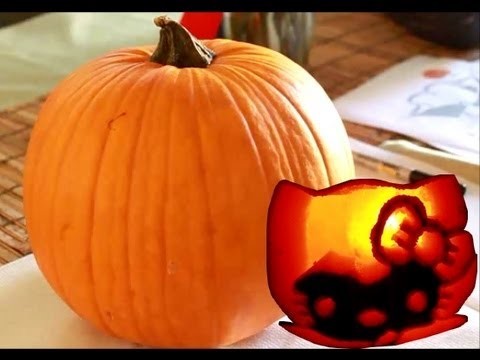 How to: Hello Kitty Pumpkin Carving (Halloween tutorial)
