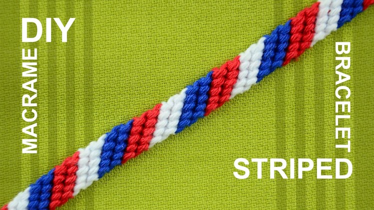 How to Make a Candy Stripe. Diagonal Striped Friendship Bracelet. Beginner