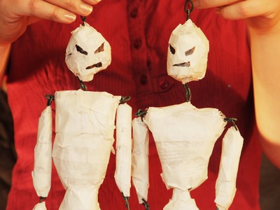 How to Make a Skeleton Mummy Puppet for Halloween Yard Art Party