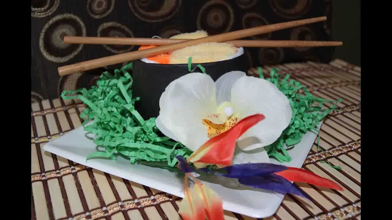 How to make a Sushi Diaper Cake -Awesome for baby shower