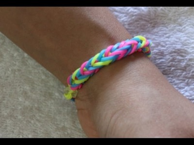 How To Make Fishtail triple color Rainbow Loom friendship band.easy