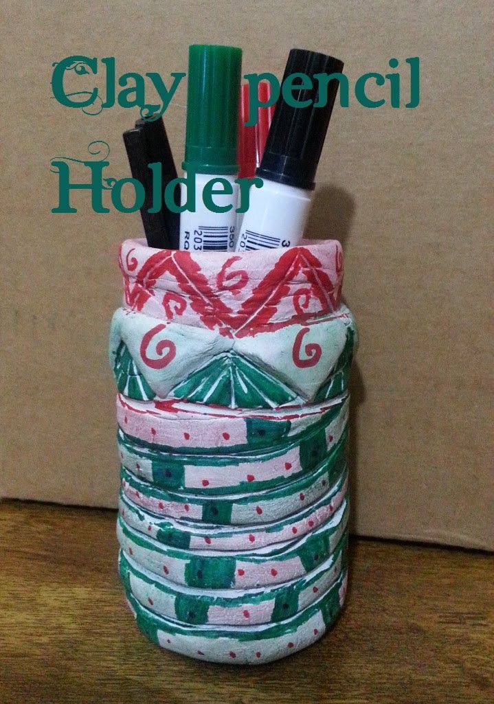 How to make Funky Clay Pencil Holder