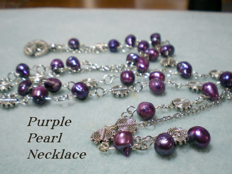 Purple Pearl Bracelet Necklace
