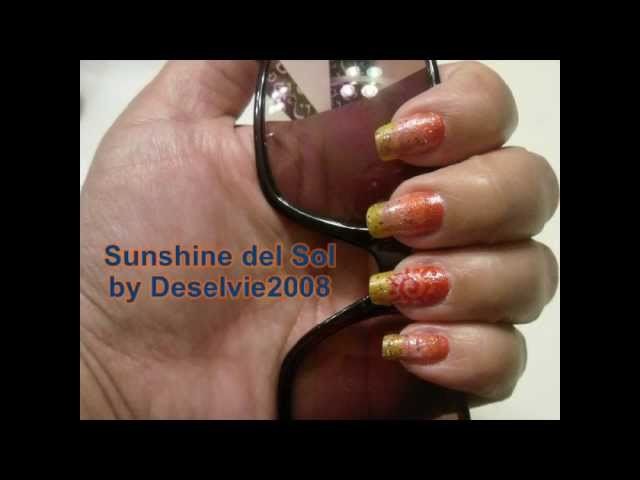 Summer Nail Art: Sunshine Del Sol in Fade Effect.Ombre Color Selection