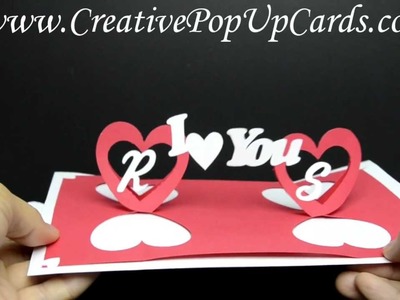 Valentines day Pop Up Card: Twisting Hearts
