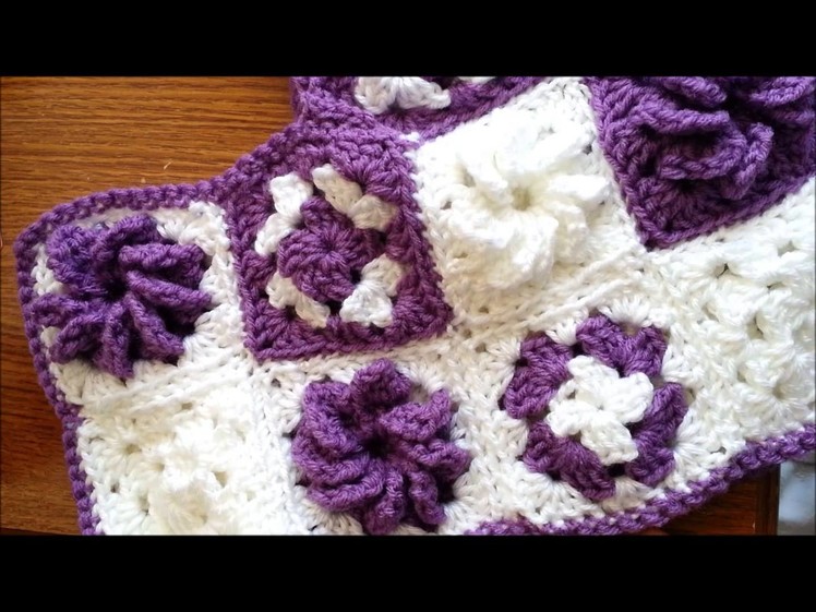 Crocheted of the week #8 - crocheted flower poncho, zebra hat and mittens