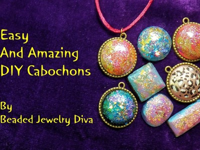 DIY Cabochons - Dichroic Look - Nail Polish Jewelry