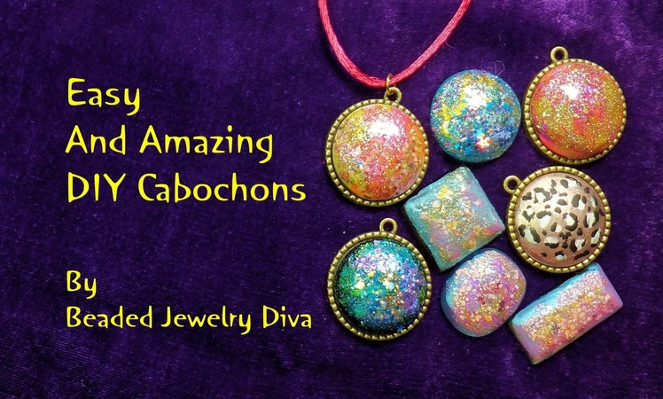 DIY Cabochons - Dichroic Look - Nail Polish Jewelry