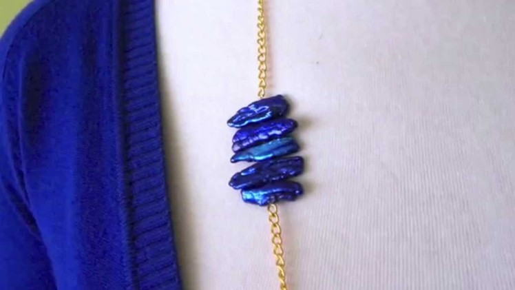 DIY-Gold necklace with gemstones
