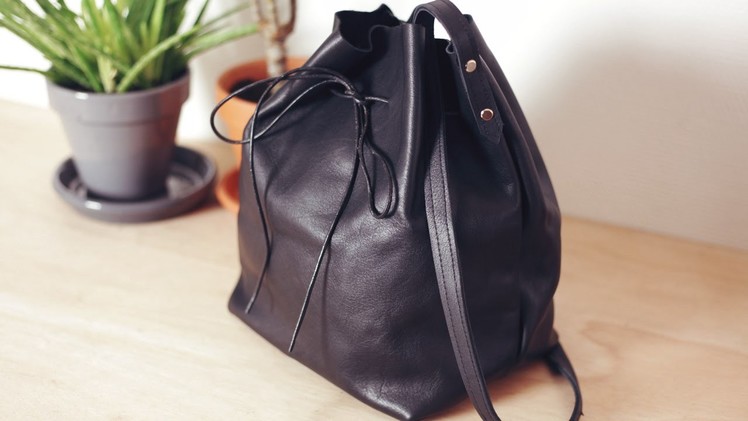 DIY Leather Bucket Bag. DIY sac seau en cuir