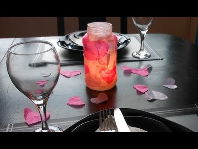 DIY: Tissue Paper Heart Candle Holder ♡ Theeasydiy #RoomDecor