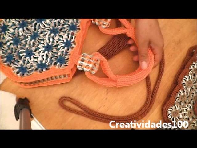 How to crochet a handbag with soda pop tabs: "Queta Purse" part 4