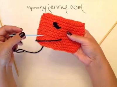 How to Knit a Halloween Scarf for Beginners: Add bat to the end - Part 5 of 5